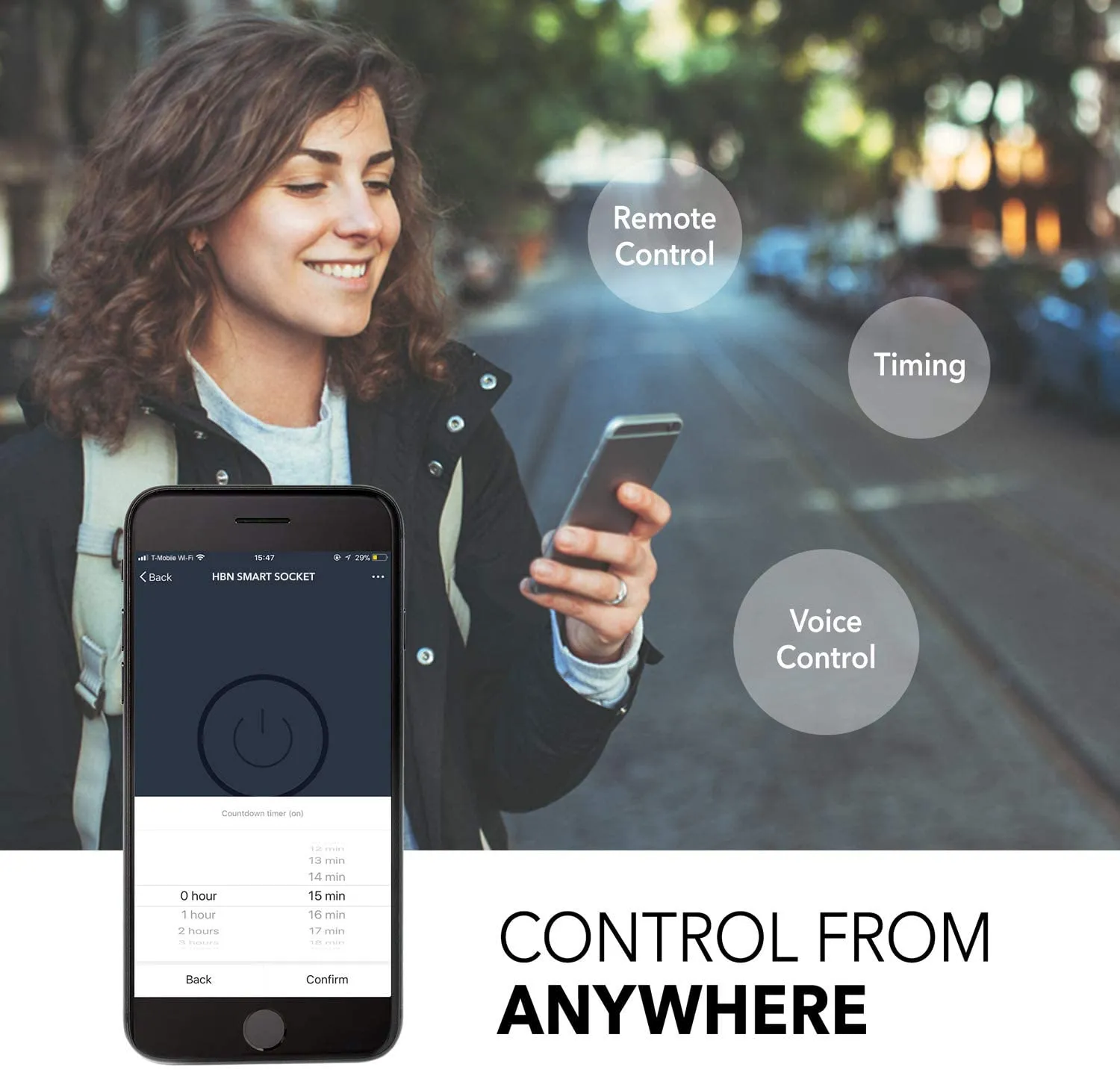 Smart Plug Mini 15A WiFi Outlet Compatible Function ETL HBN