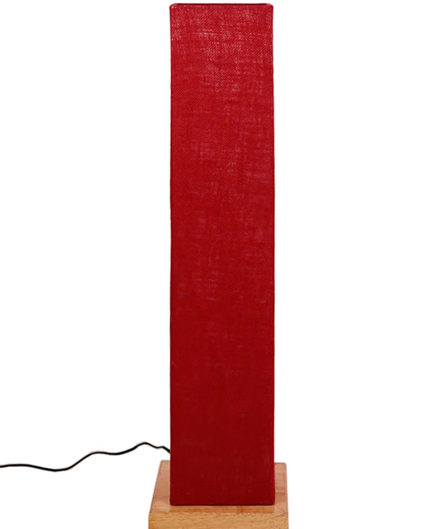 Solid Colorful Jute Square Shade Floor Lamp With Wood Base | 2.8 Feet