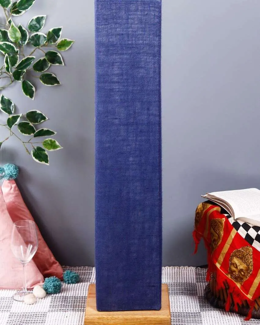 Solid Colorful Jute Square Shade Floor Lamp With Wood Base | 2.8 Feet