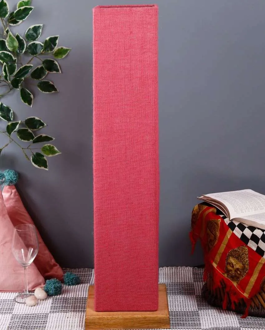 Solid Colorful Jute Square Shade Floor Lamp With Wood Base | 2.8 Feet