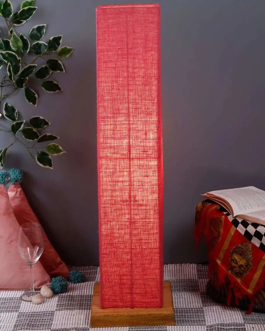 Solid Colorful Jute Square Shade Floor Lamp With Wood Base | 2.8 Feet