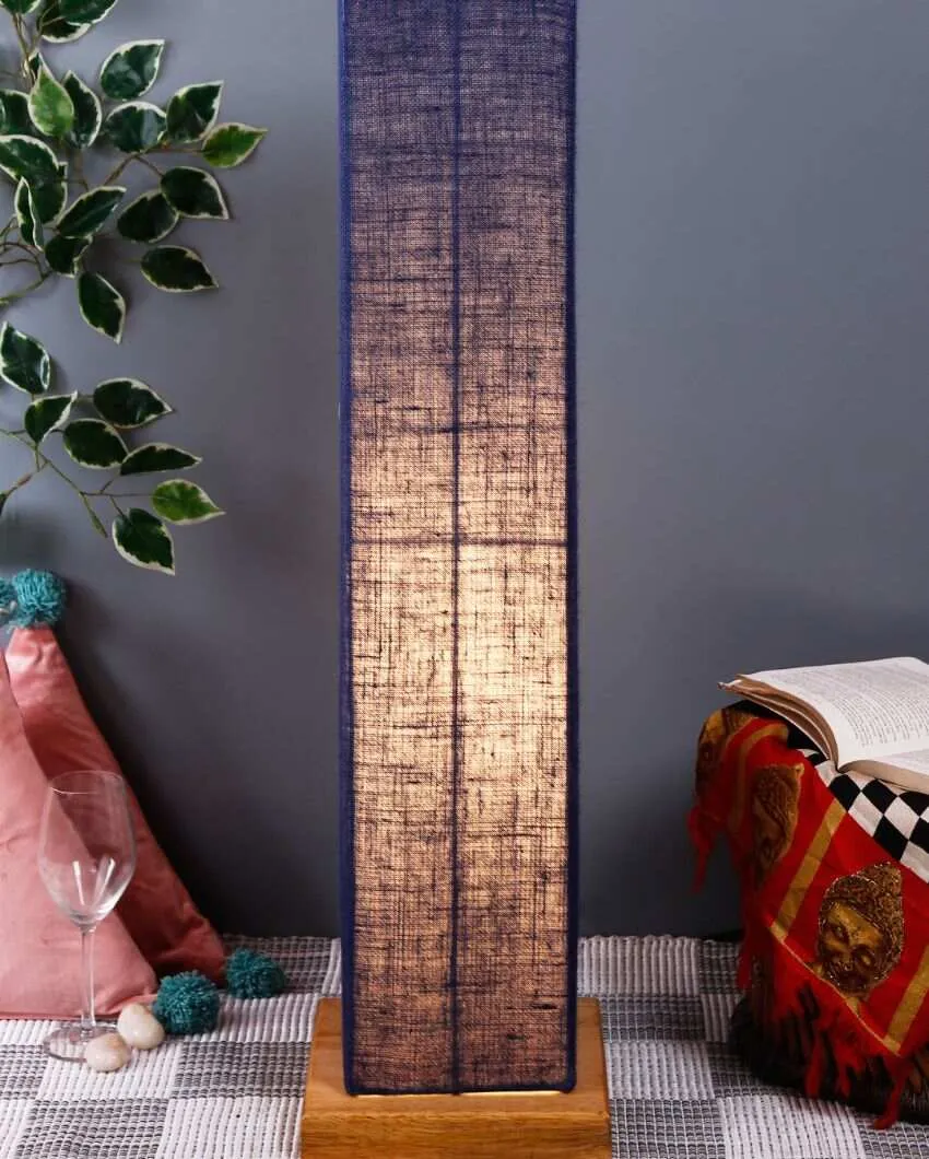 Solid Colorful Jute Square Shade Floor Lamp With Wood Base | 2.8 Feet