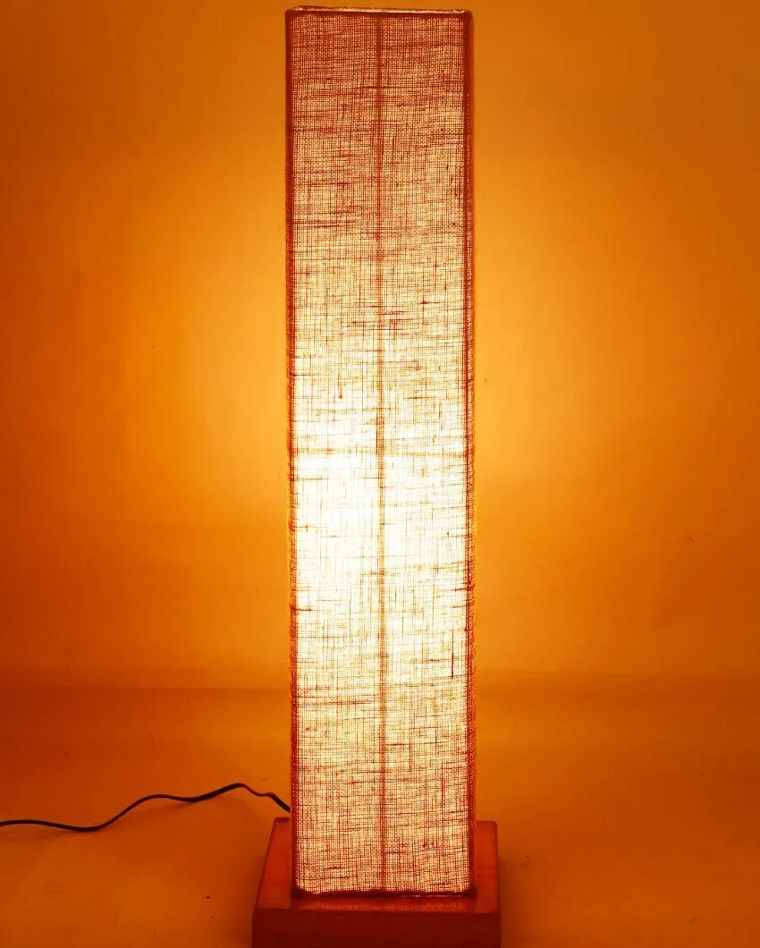 Solid Colorful Jute Square Shade Floor Lamp With Wood Base | 2.8 Feet