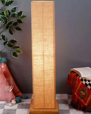 Solid Colorful Jute Square Shade Floor Lamp With Wood Base | 2.8 Feet