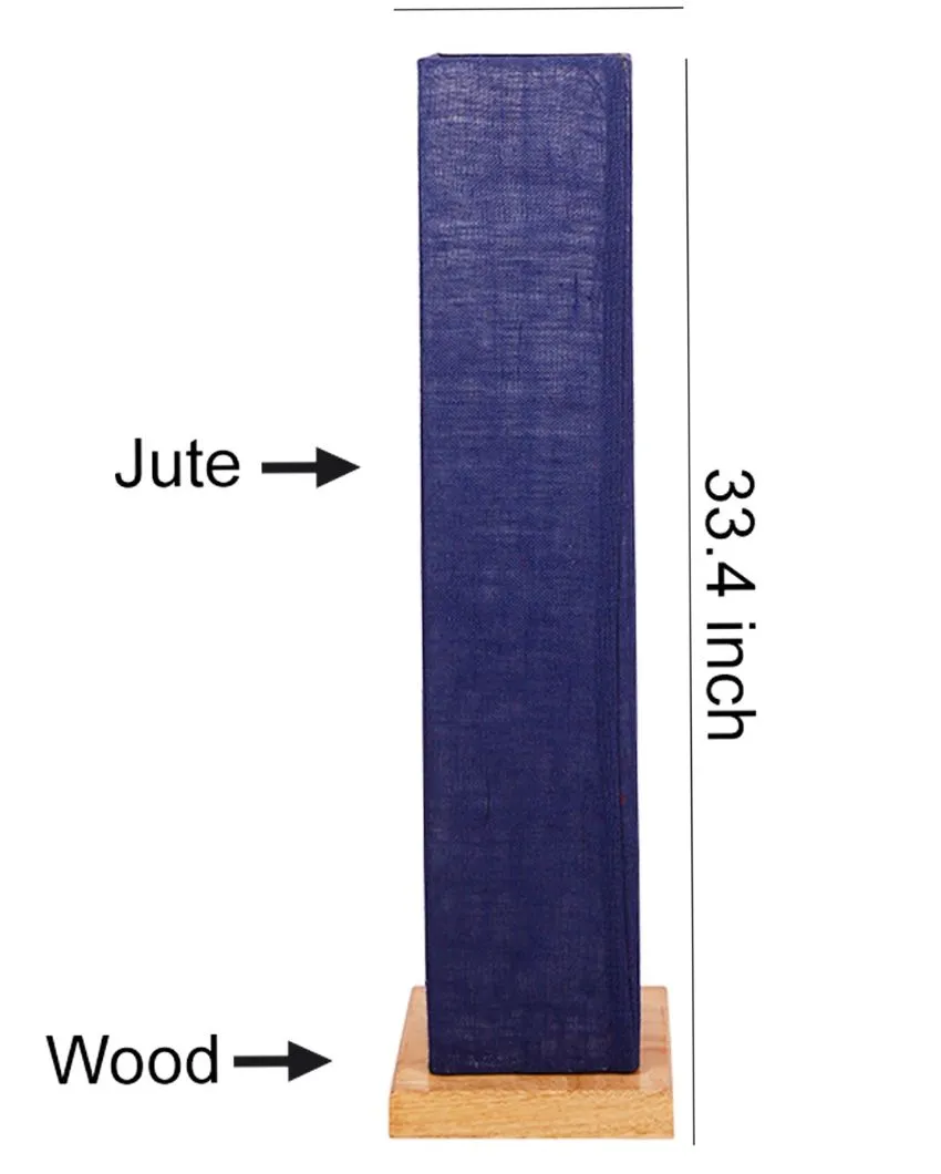 Solid Colorful Jute Square Shade Floor Lamp With Wood Base | 2.8 Feet