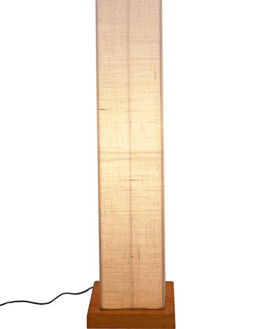 Solid Colorful Jute Square Shade Floor Lamp With Wood Base | 2.8 Feet