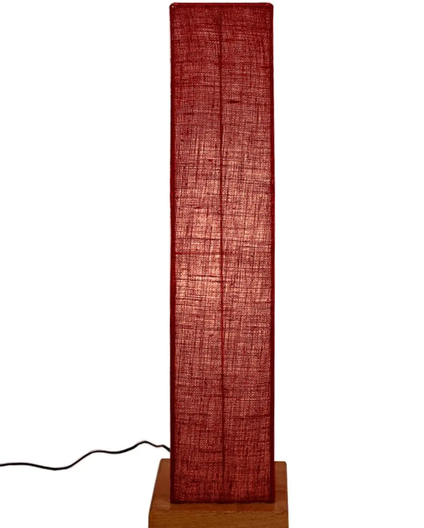 Solid Colorful Jute Square Shade Floor Lamp With Wood Base | 2.8 Feet