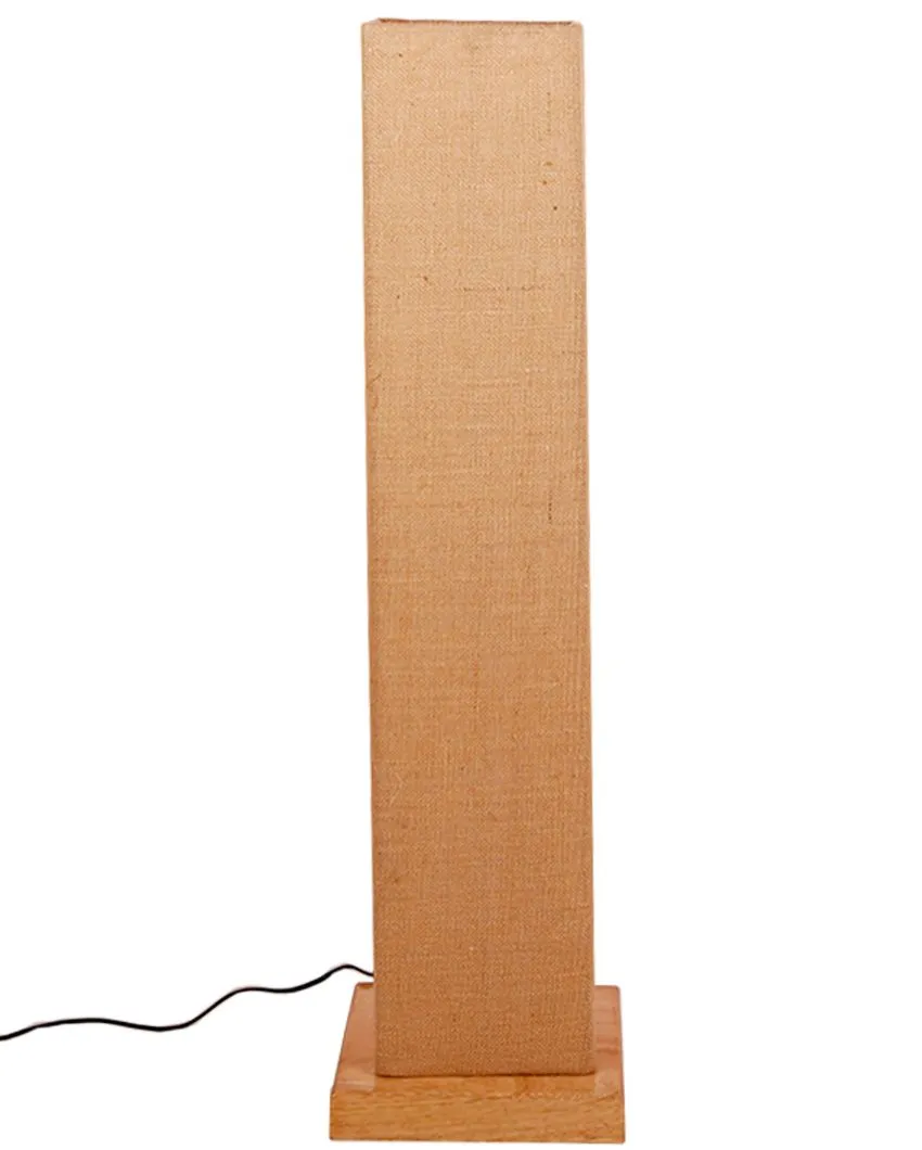Solid Colorful Jute Square Shade Floor Lamp With Wood Base | 2.8 Feet