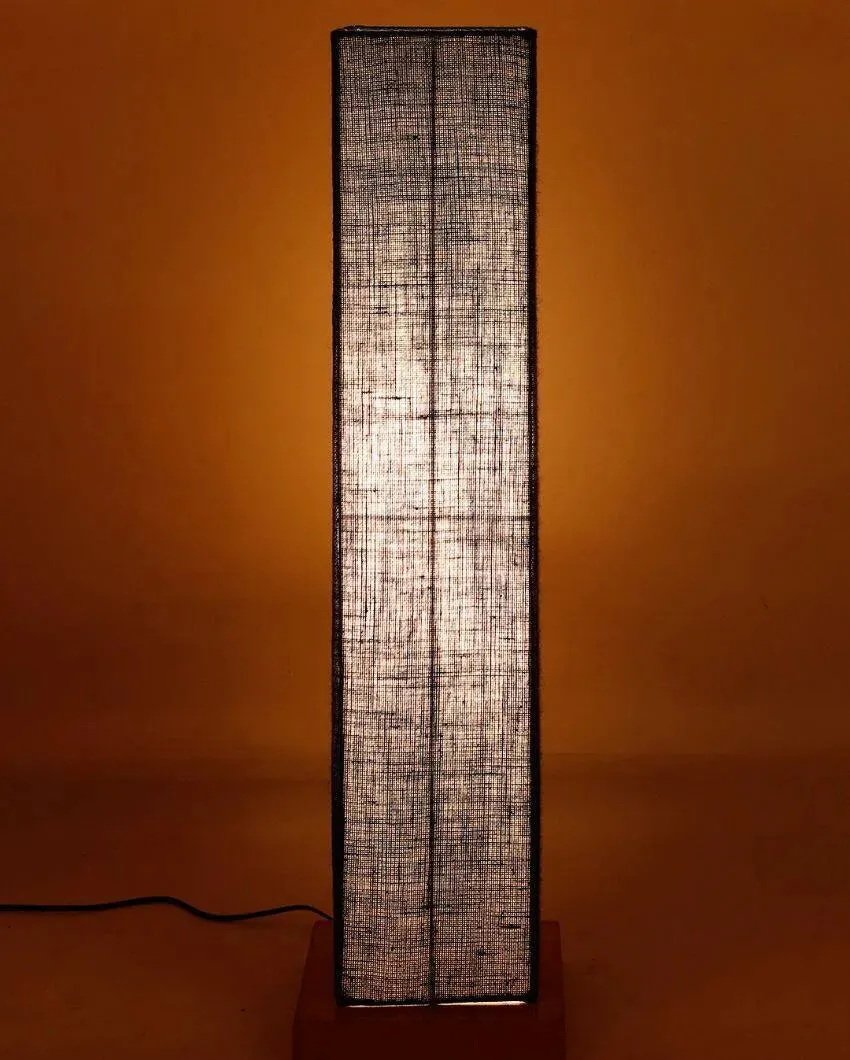 Solid Colorful Jute Square Shade Floor Lamp With Wood Base | 2.8 Feet
