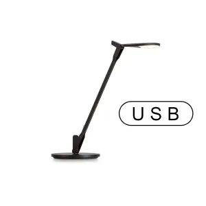 Splitty Matte Black Contemporary LED Desk Lamp with Table Base and USB Port