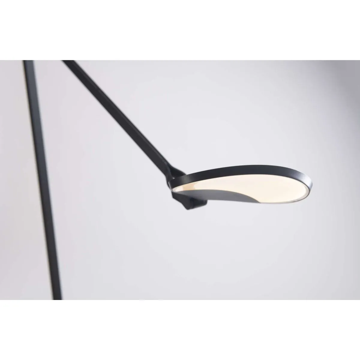 Splitty Matte Black Contemporary LED Floor Lamp with USB Port