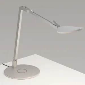Splitty Reach Silver Contemporary LED Desk Lamp with Wireless Charging Base and USB Port