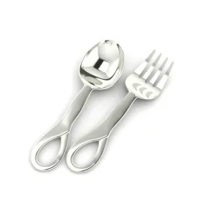 Sterling Silver Feeding Spoon & Fork Set - Sophie