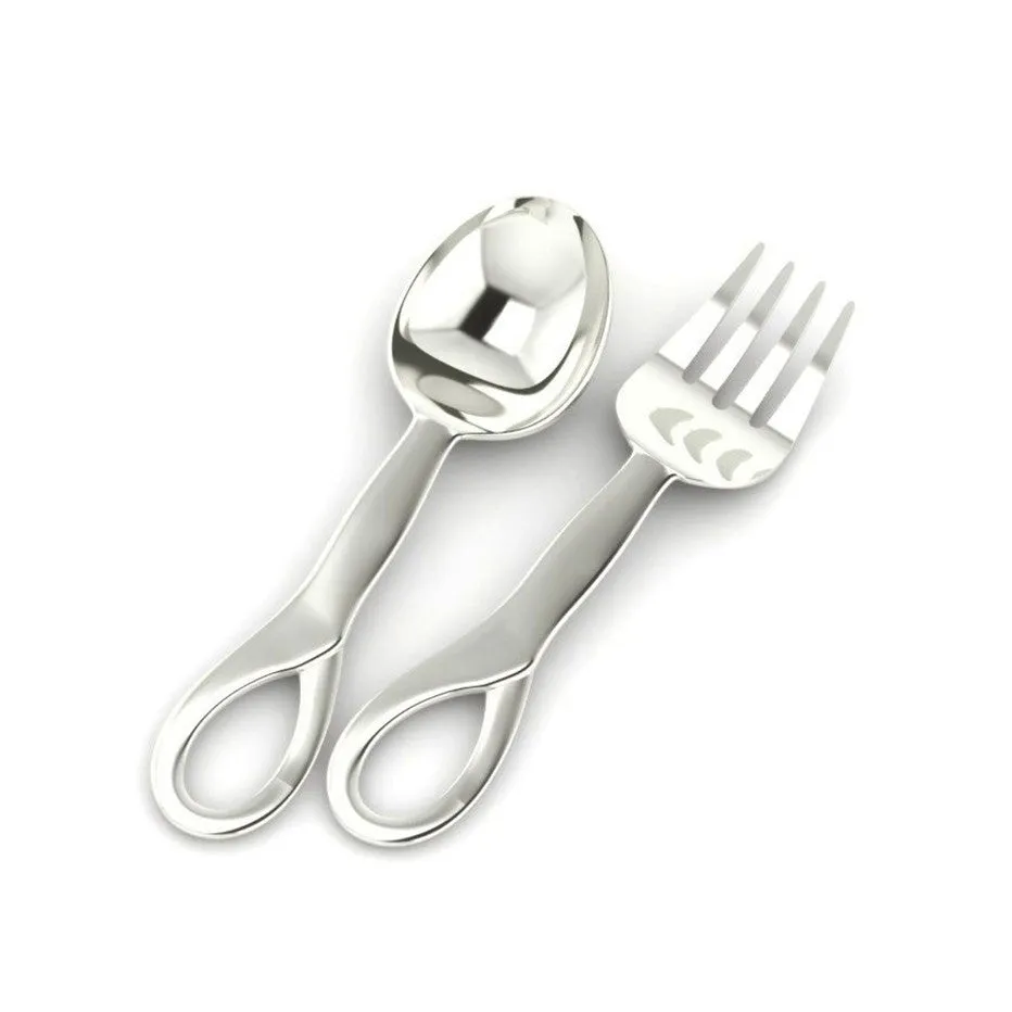 Sterling Silver Feeding Spoon & Fork Set - Sophie