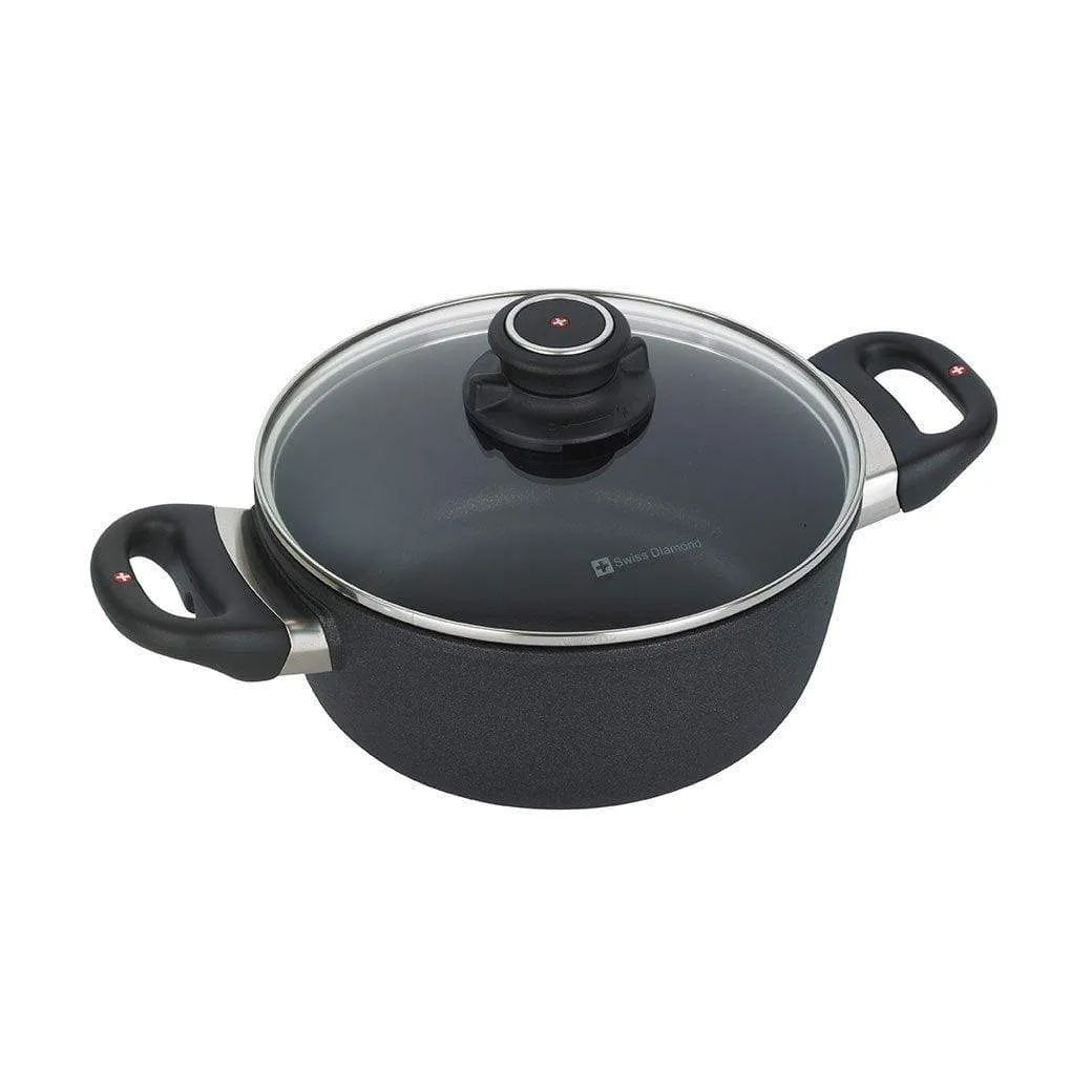 Swiss Diamond XD Nonstick Round Casserole with Lid