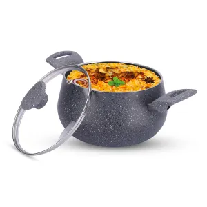 The Better Home Non Stick Handi with Lid (5L) | Big Biryani Handi| Gas Stove Cookware | Durable, Non-Toxic | Easy Grip Handle | Heat Surround Cooking | Large Tope for Cooking|Handi Pot