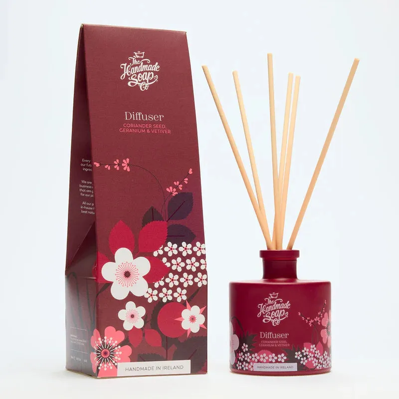 The Handmade Soap Company Reed Diffuser Coriander Seed Geranium & Vetiver NEW