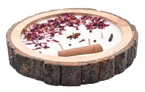 The Remedial Store Wooden Candle | Luxury Candle | Home & Office Decoration | Scented | Soy Wax Candle | Aromatherapy | Home Decor | for All Occasions (Medium)