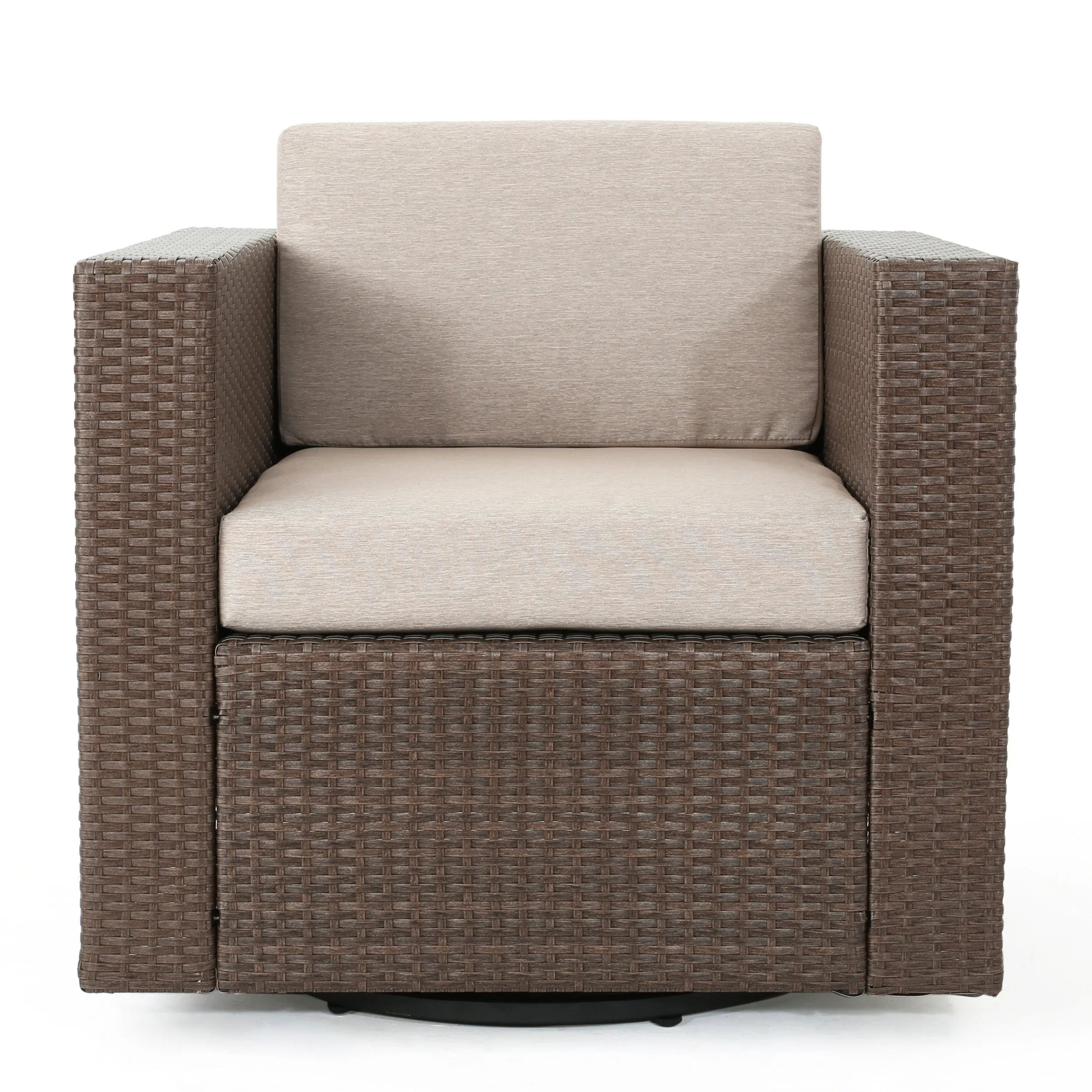 Venice Outdoor Wicker Swivel Club Chairs with Cushions
