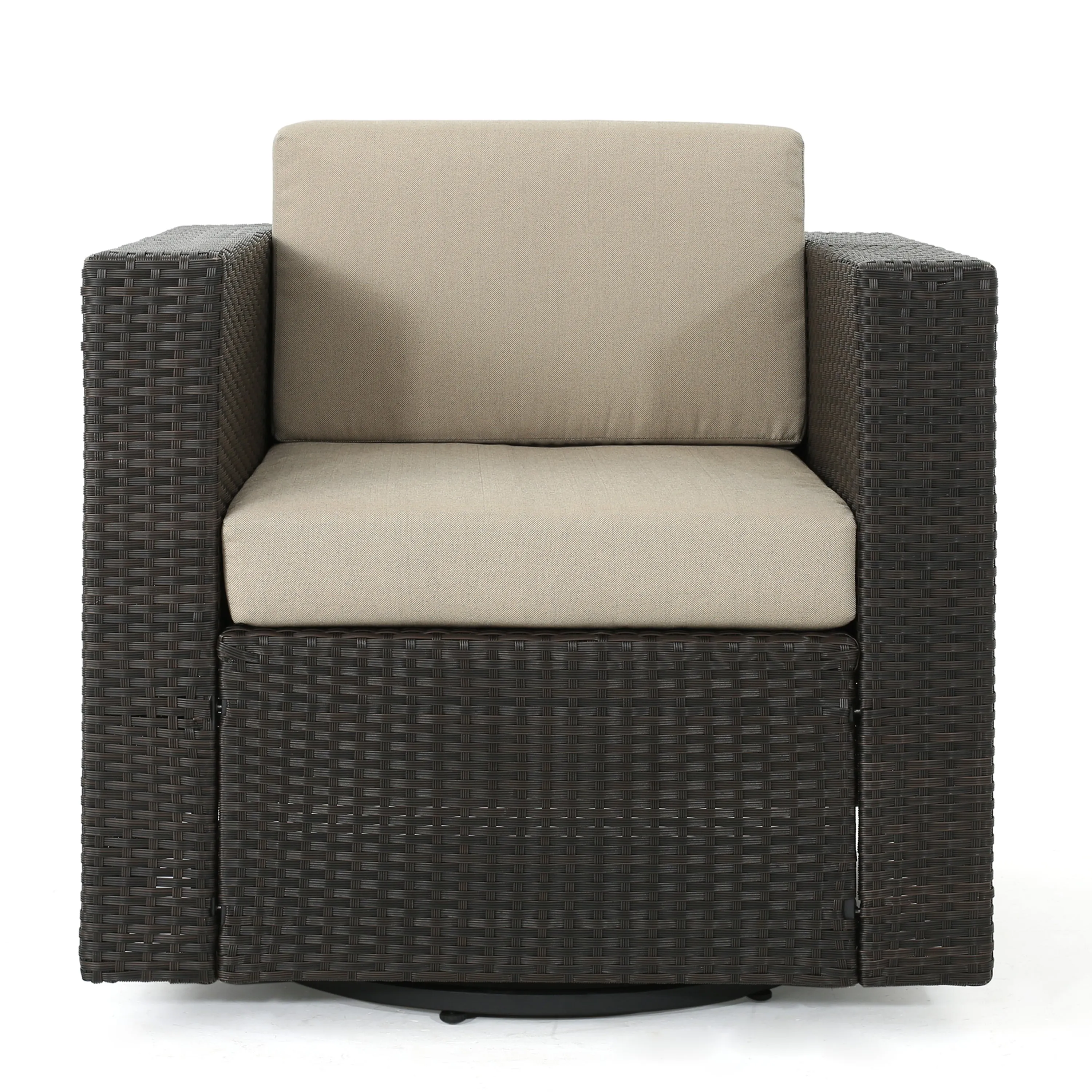 Venice Outdoor Wicker Swivel Club Chairs with Cushions