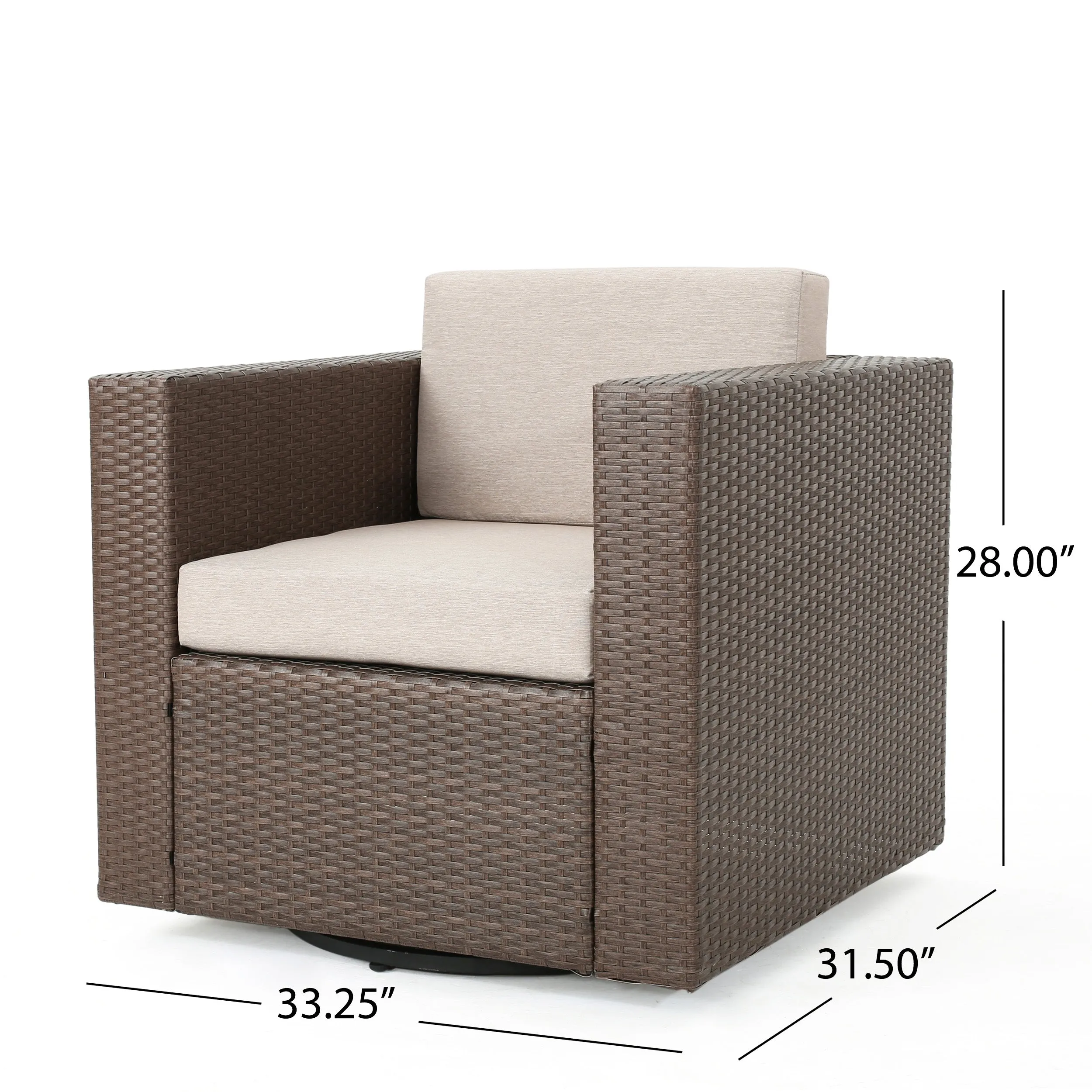Venice Outdoor Wicker Swivel Club Chairs with Cushions