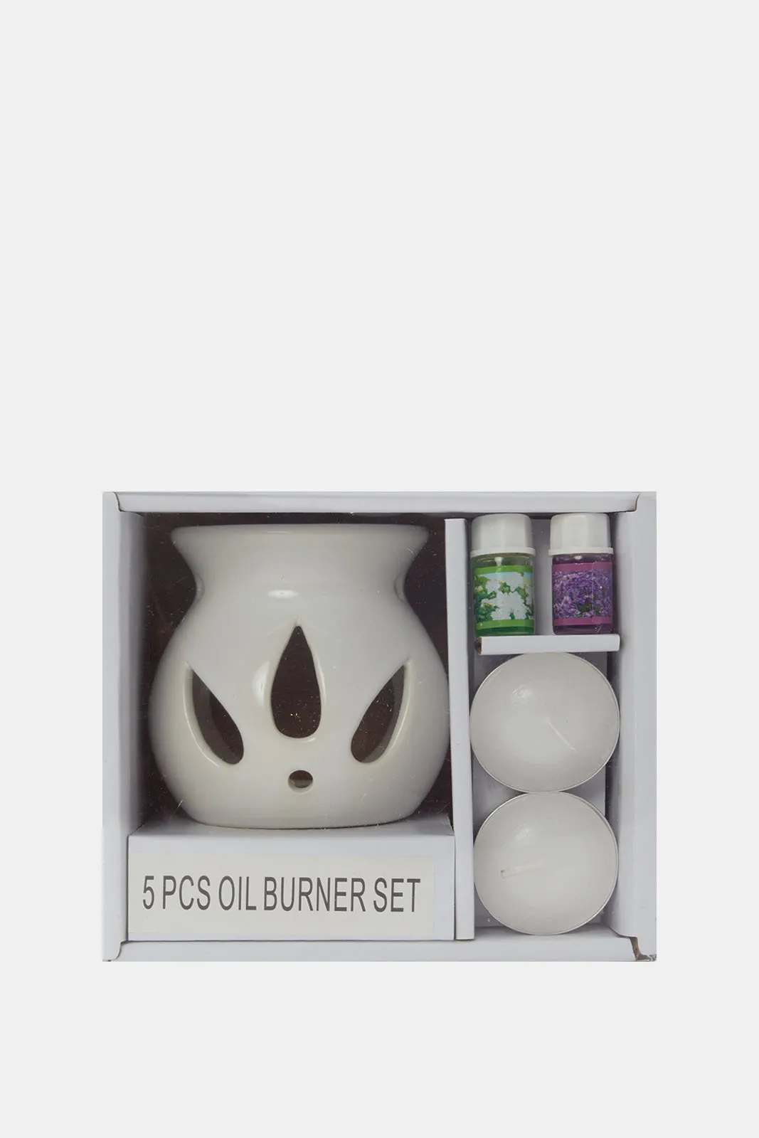 White Plain Oil Burner Set (5 Piece)