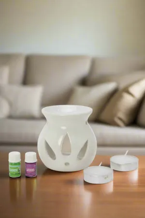 White Plain Oil Burner Set (5 Piece)