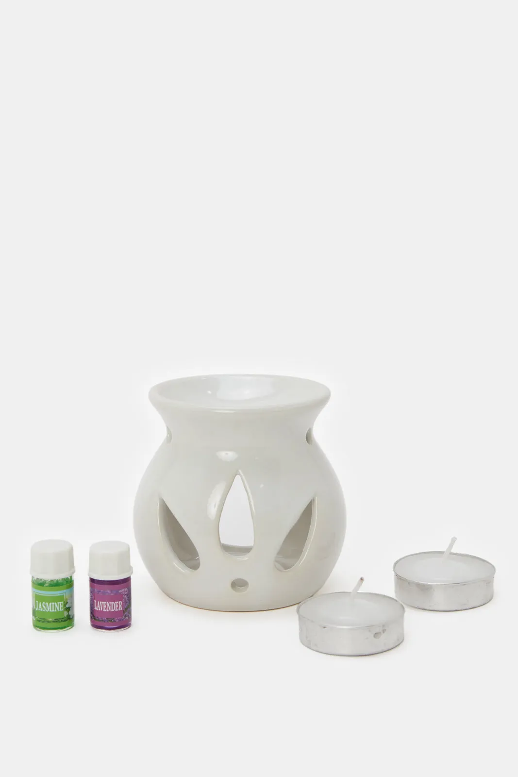 White Plain Oil Burner Set (5 Piece)