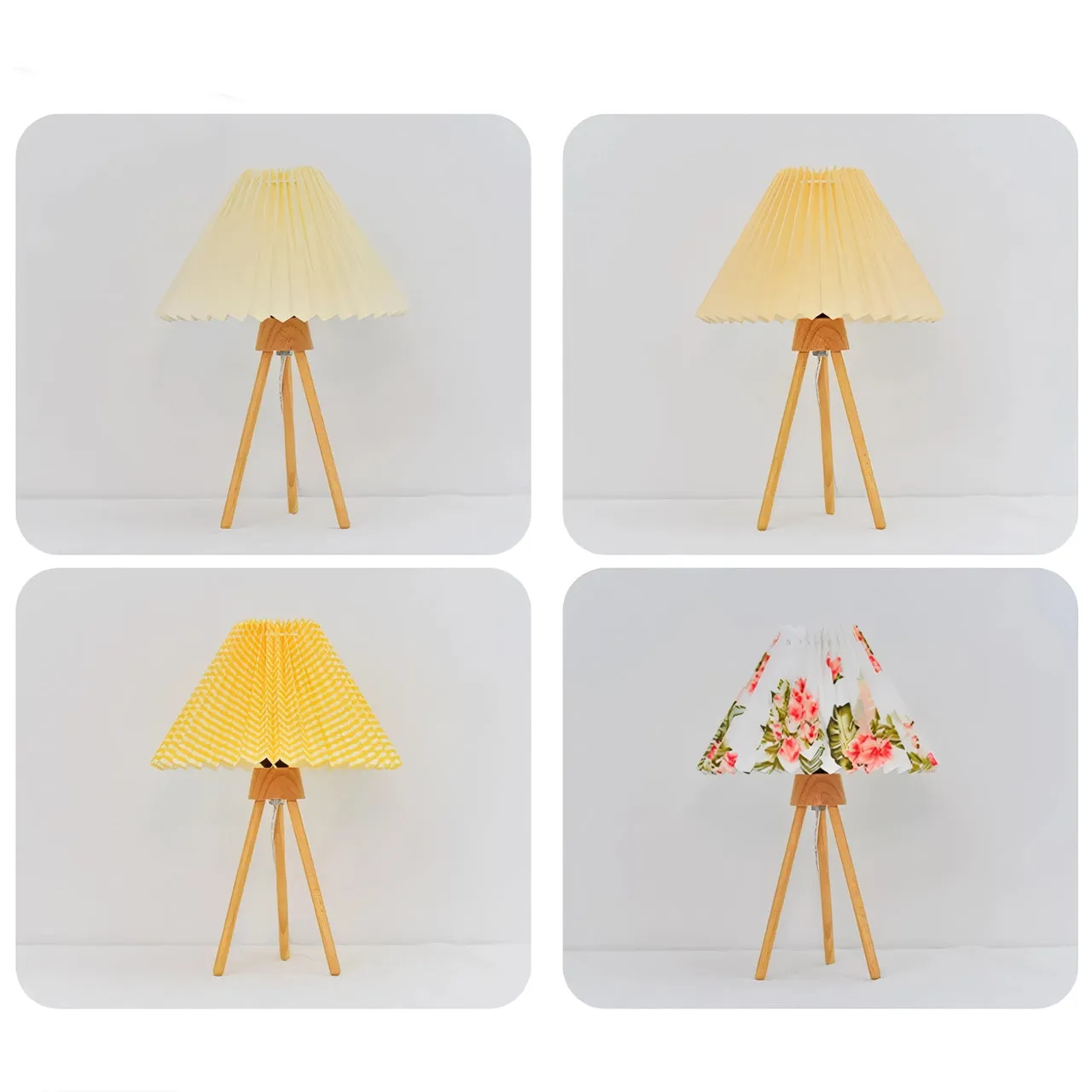 Wood USB Table Lamp with Adjustable Brightness for Bedside and Desk