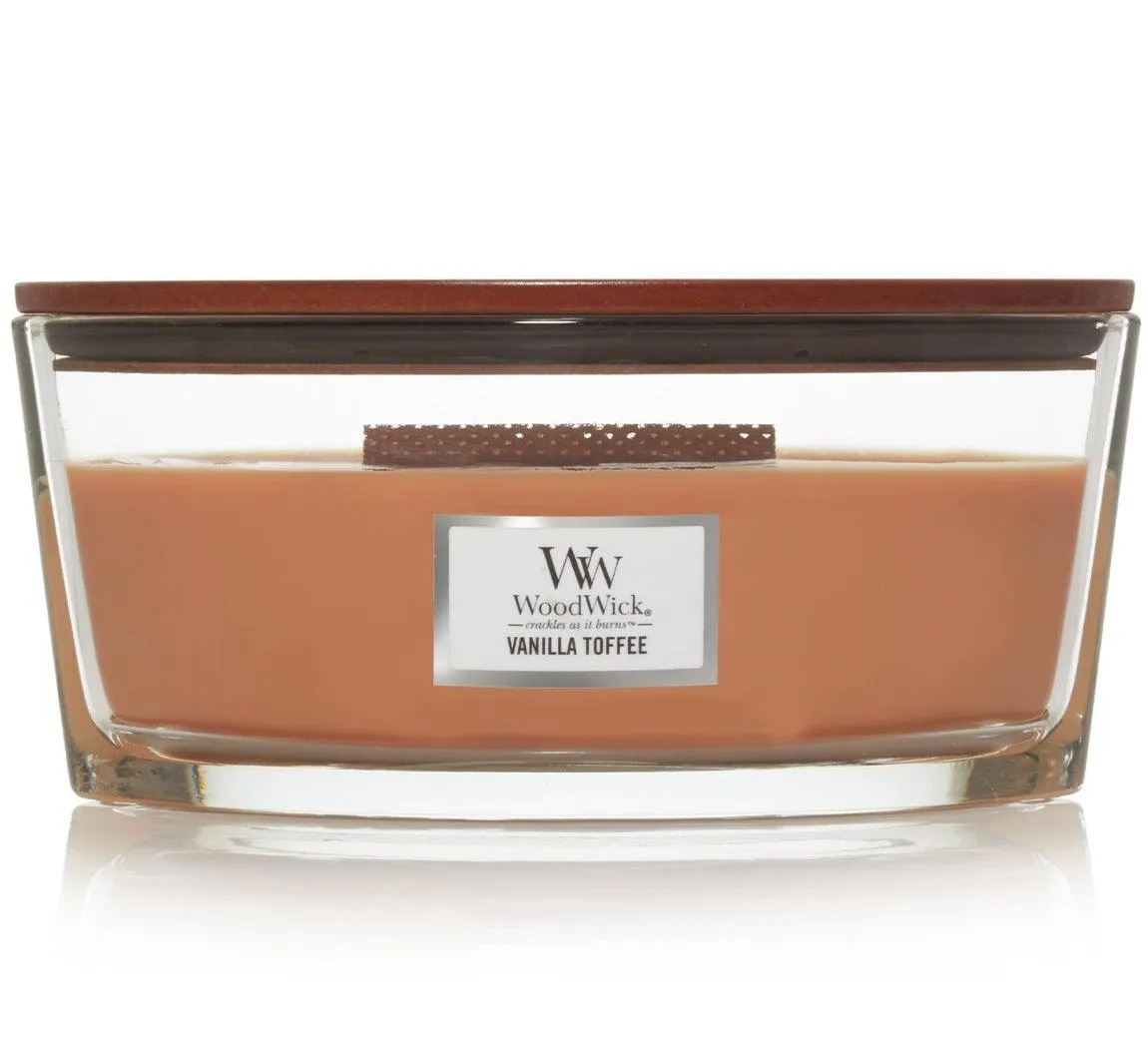 WoodWick Vanilla Toffee Candle Crackles As It Burns Ellipse Hearthwick