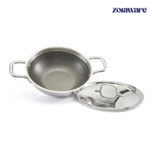 Zoraware Induction Safe Kadhai With Lid - 1600 Ml/8.6 Inches