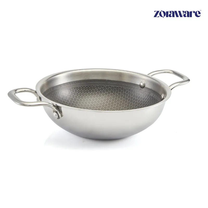 Zoraware Induction Safe Kadhai With Lid - 1600 Ml/8.6 Inches